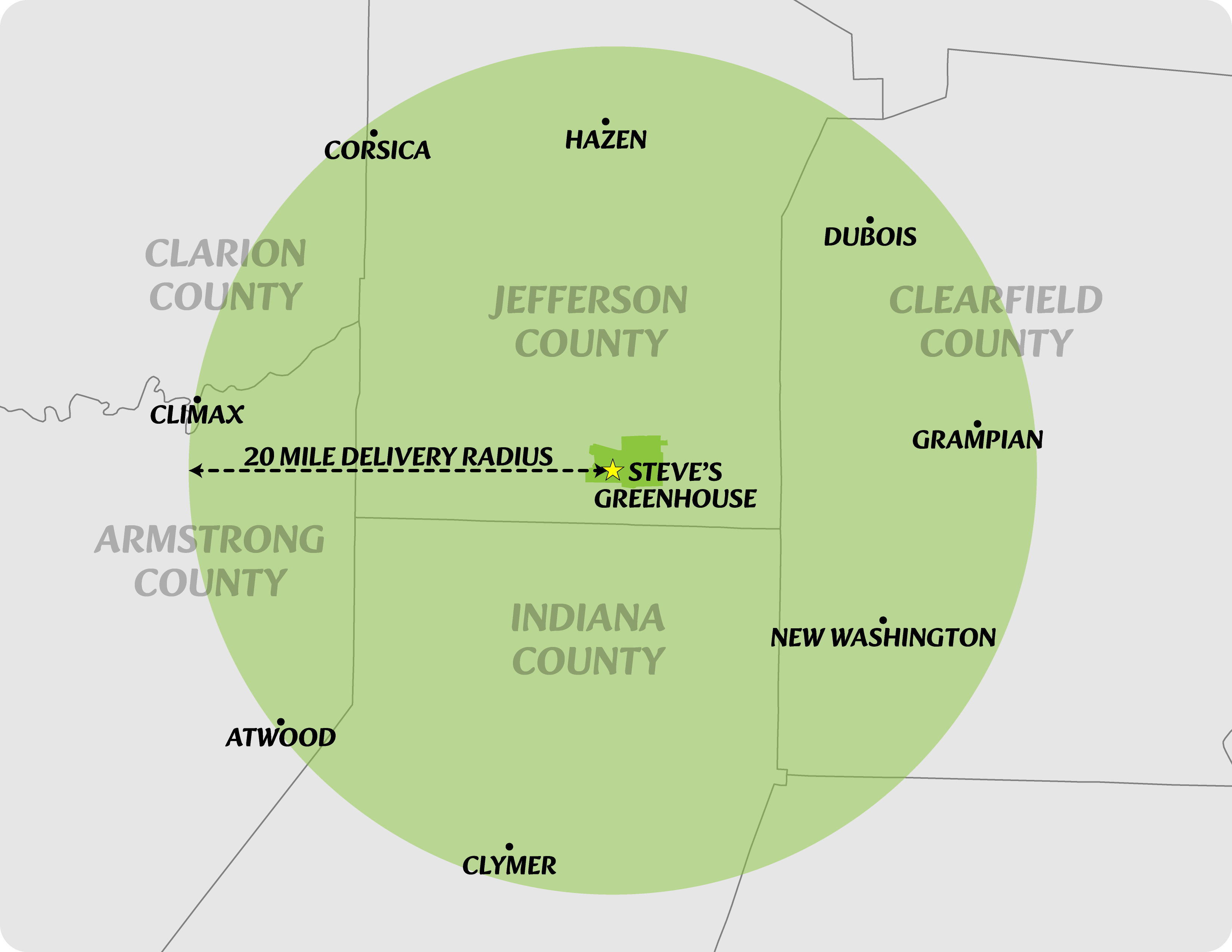 Map of Delivery Zone